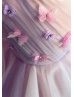 Butterfly Tulle Ruffled Flower Girl Dress